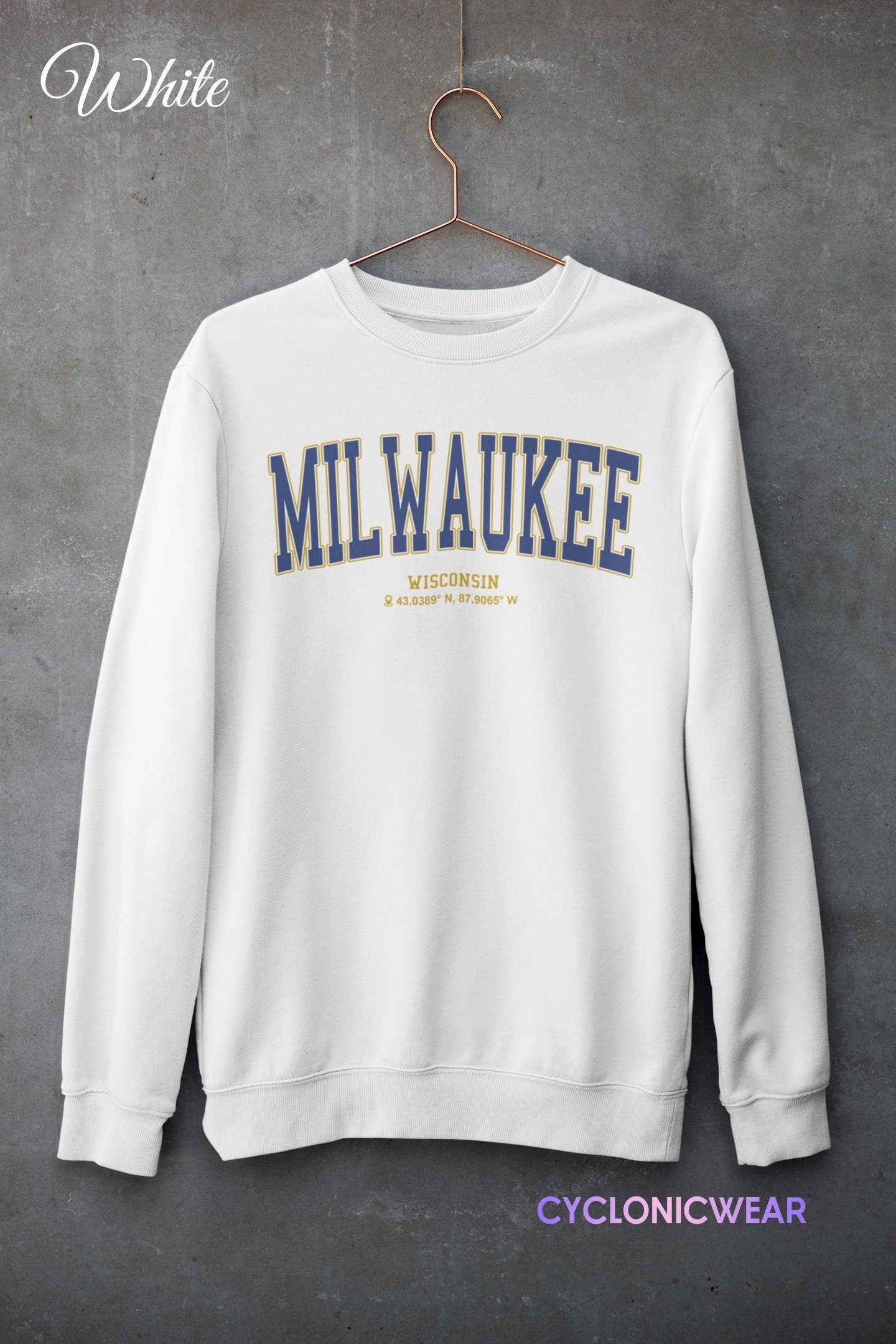 Milwaukee Wisconsin College Sweatshirt, Milwaukee College Apparel, Eas –  cyclonicwear
