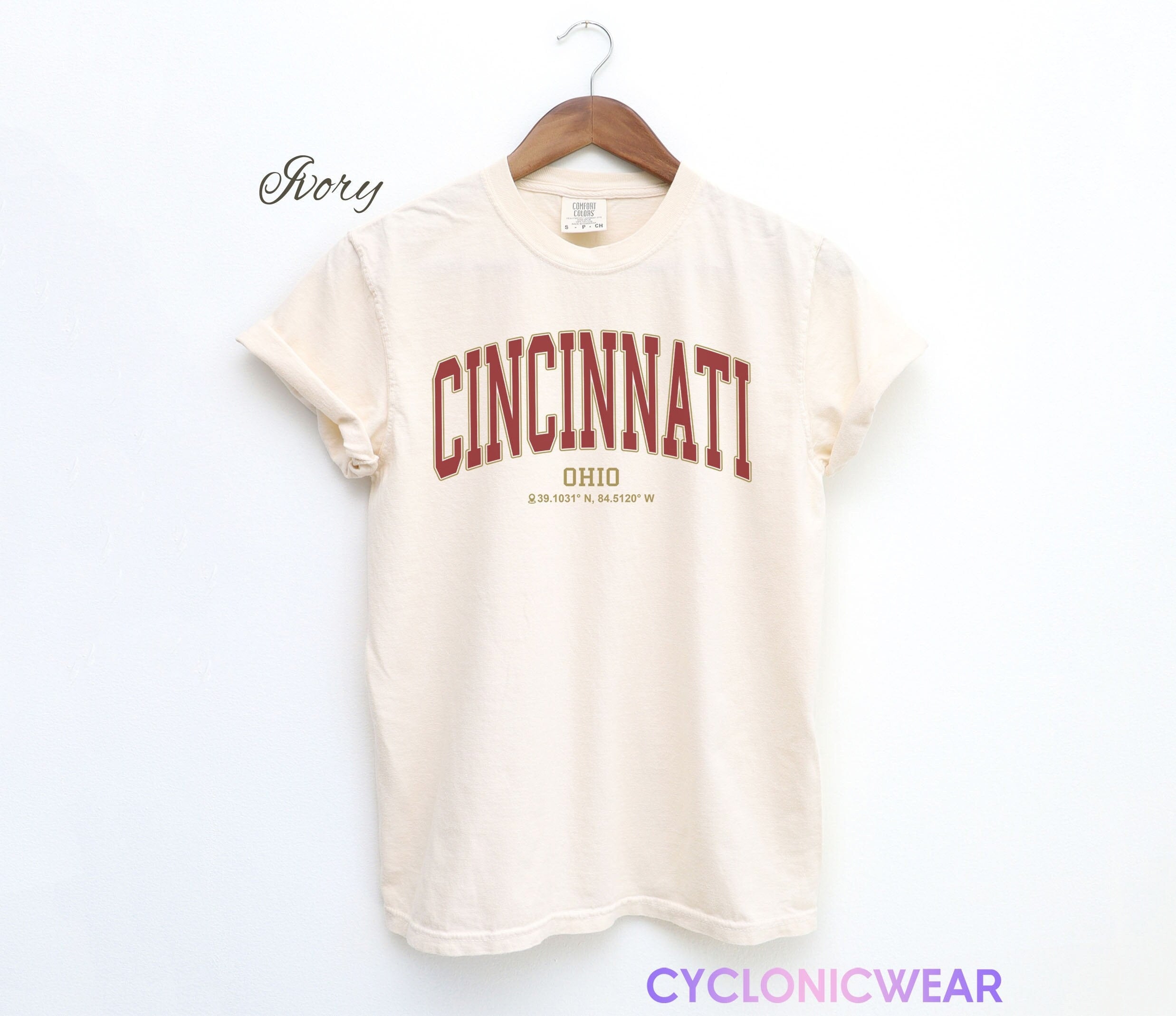 Cincinnati Retro 3D Yellow Tee - Cincinnati Vintage Mens Womens