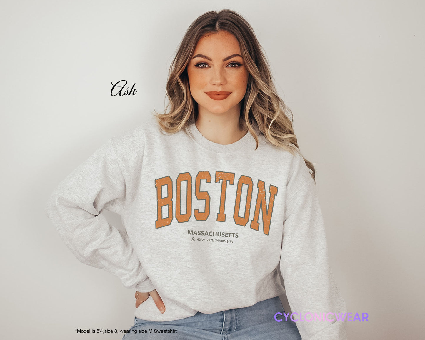 Vintage Style Boston Massachusetts Sweatshirt