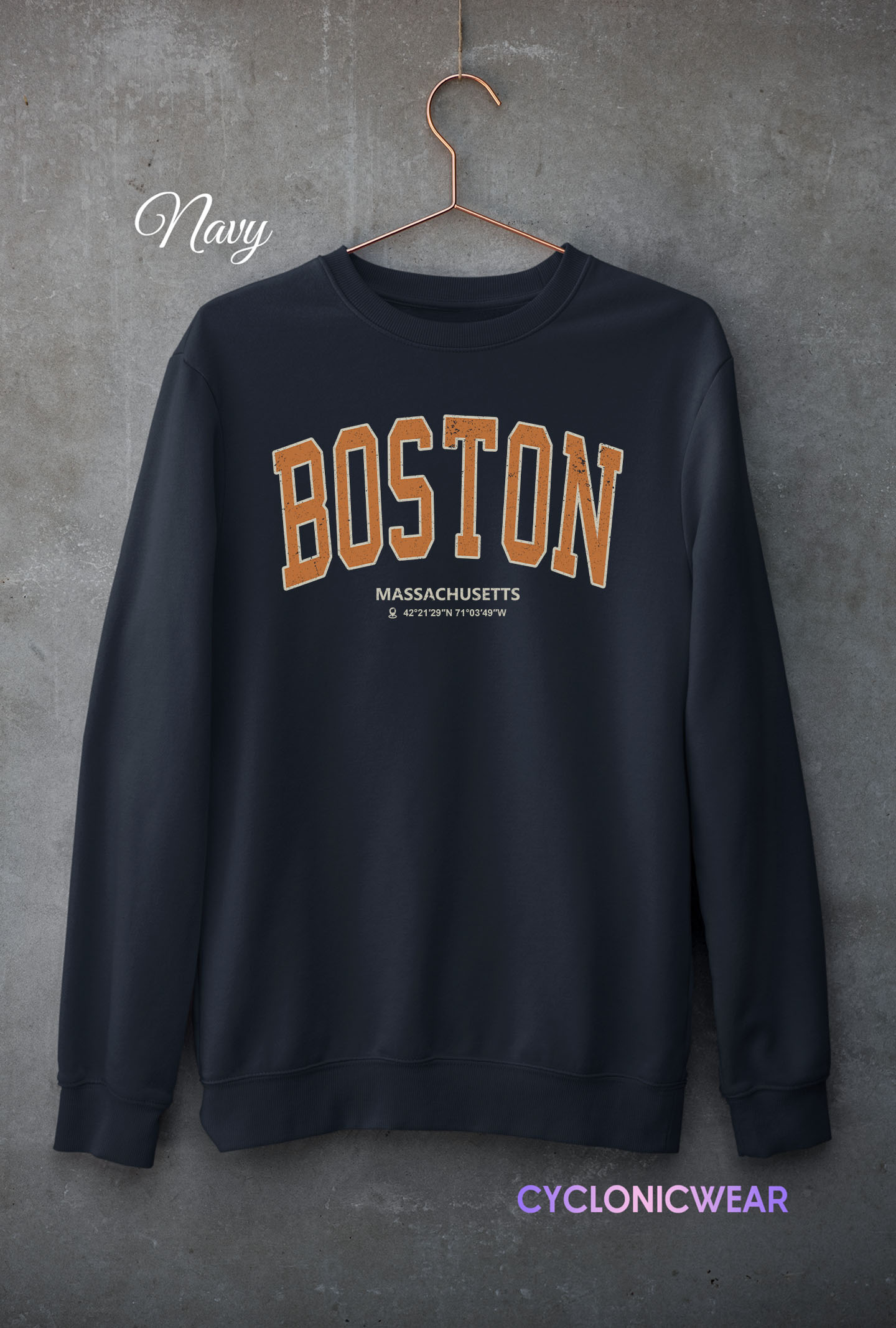 Vintage Style Boston Massachusetts Sweatshirt
