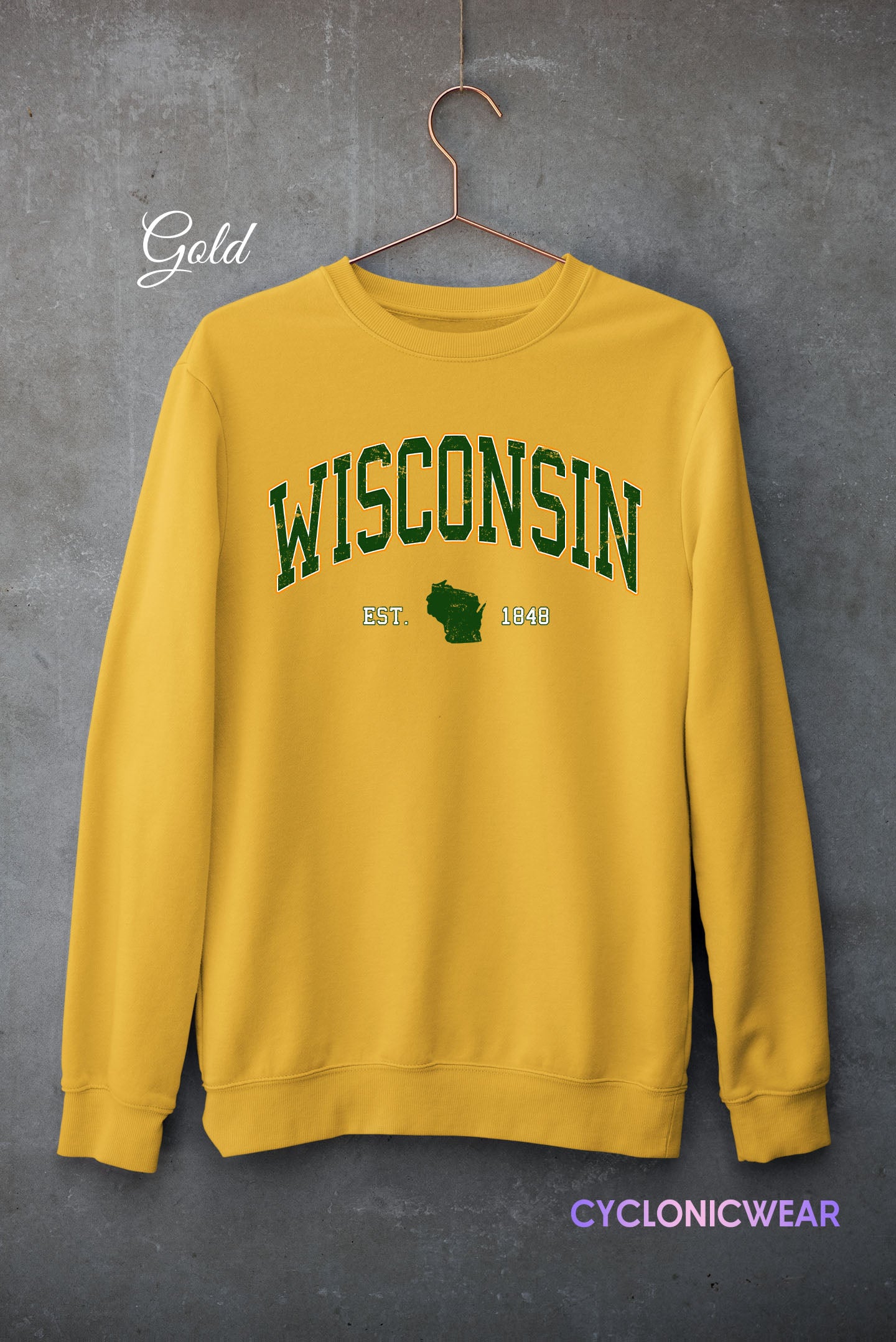 Vintage Wisconsin Sweatshirt Wisconsin Unisex Sweater Wisconsin Sports Sweatshirt Wisconsin Travel Gift University Student Gift