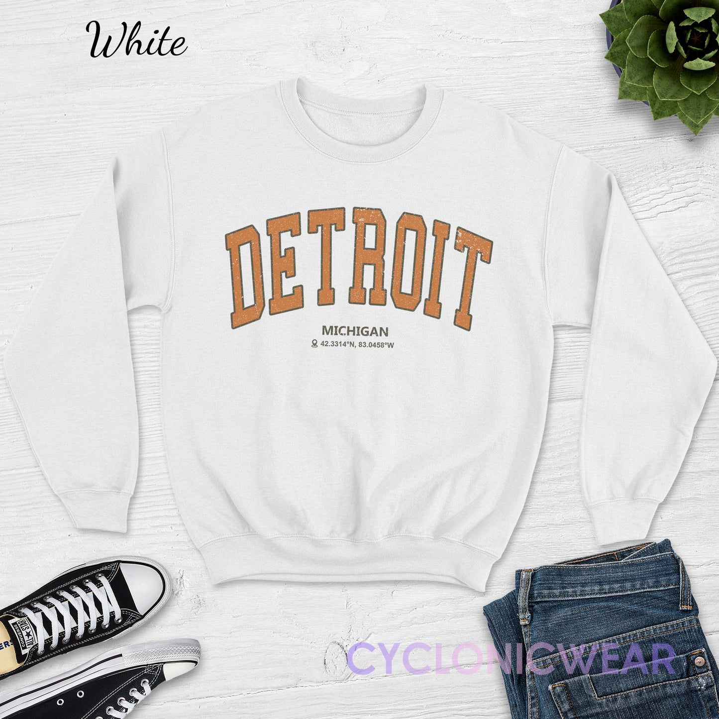 Vintage Style Detroit Michigan Sweatshirt