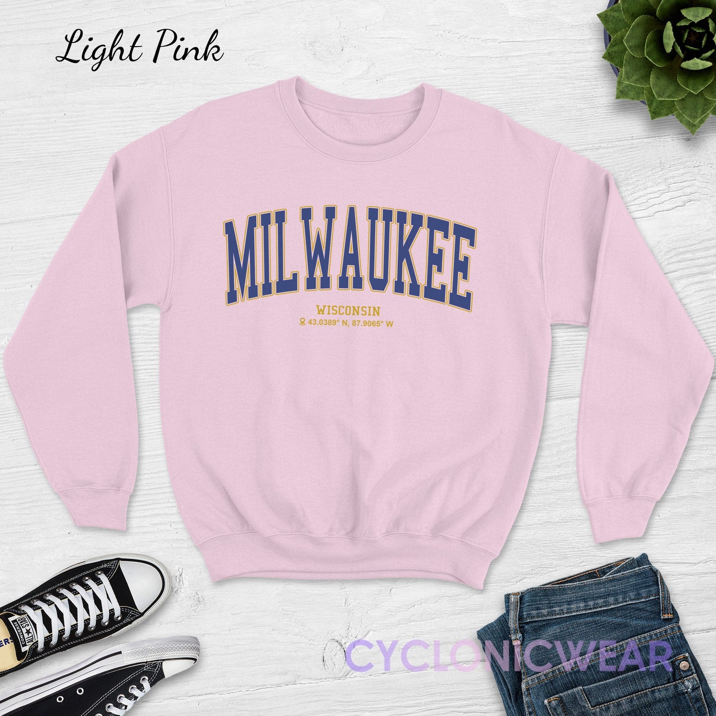 Milwaukee Wisconsin College Sweatshirt, Milwaukee College Apparel, East Coast Sweatshirt, USA Gift