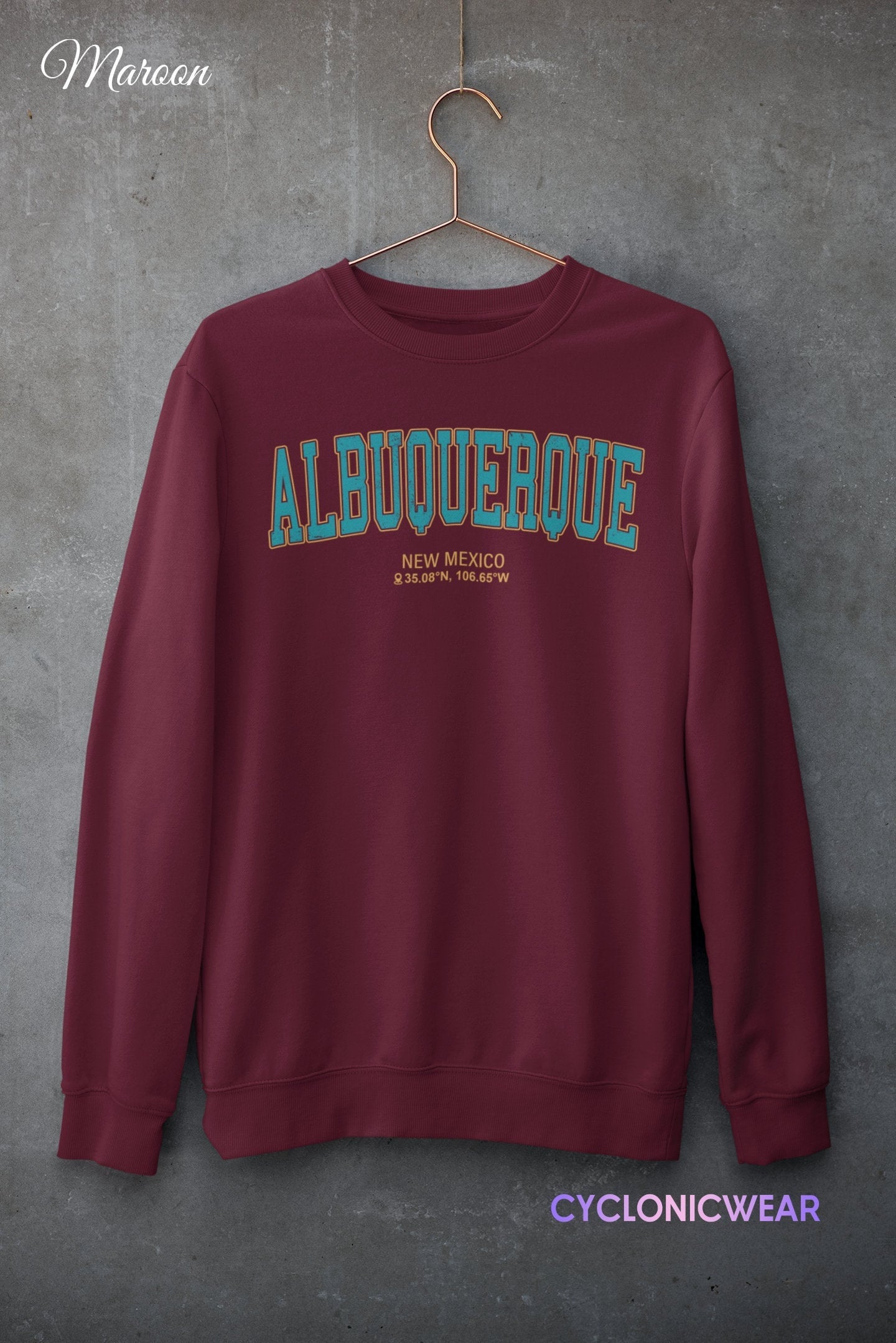 Vintage Albuquerque New Mexico Sweatshirt, New Mexico Travel Gift, University Graduation Gift, USA Vacation Student Gift Her Him Teacher