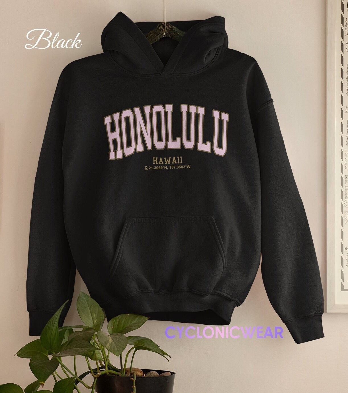 Honolulu Hawaii College Hoodie, Vintage Style Sweatshirt, Hawaii Travel Gift, Hawaii Gift, USA Hoodie, Honolulu Gift