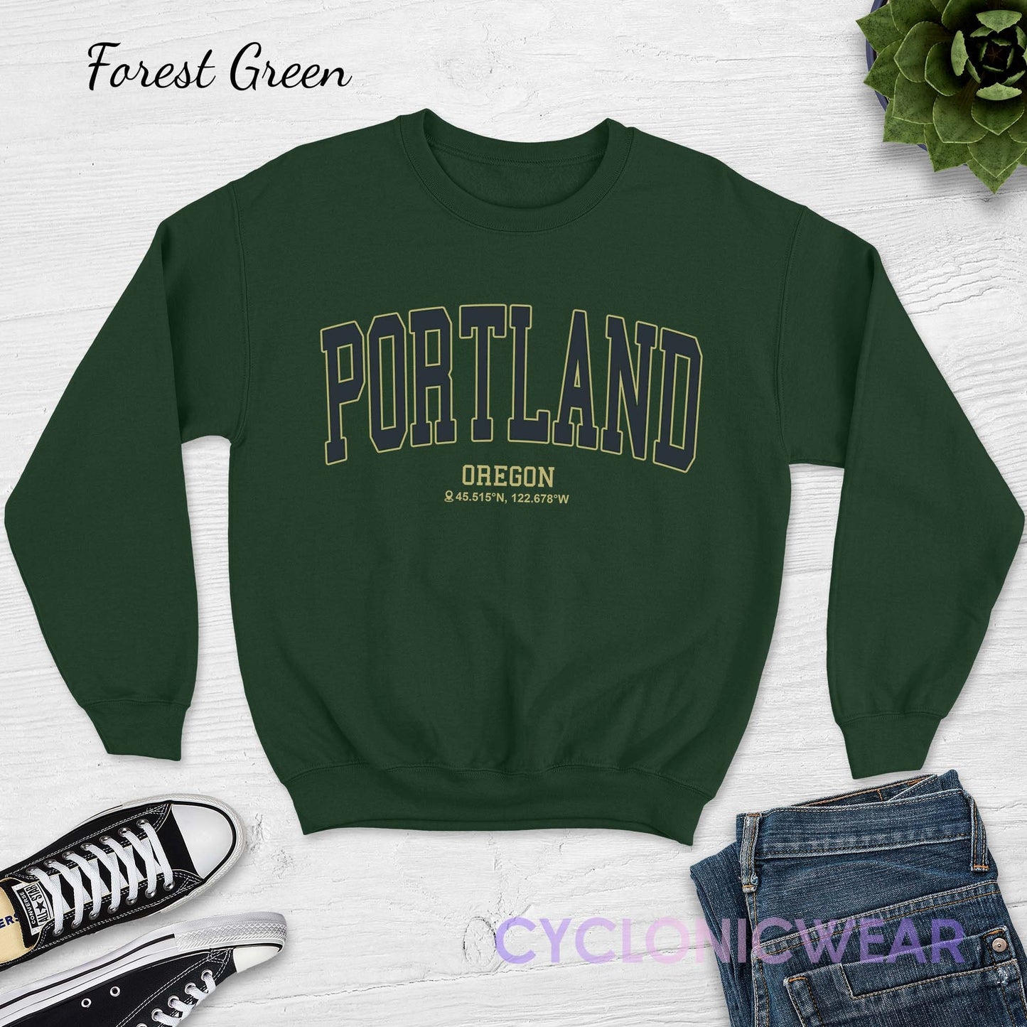 Portland Oregon College Sweatshirt, Vintage Style Sweater, West Coast Sports Sweatshirt, USA City Gift