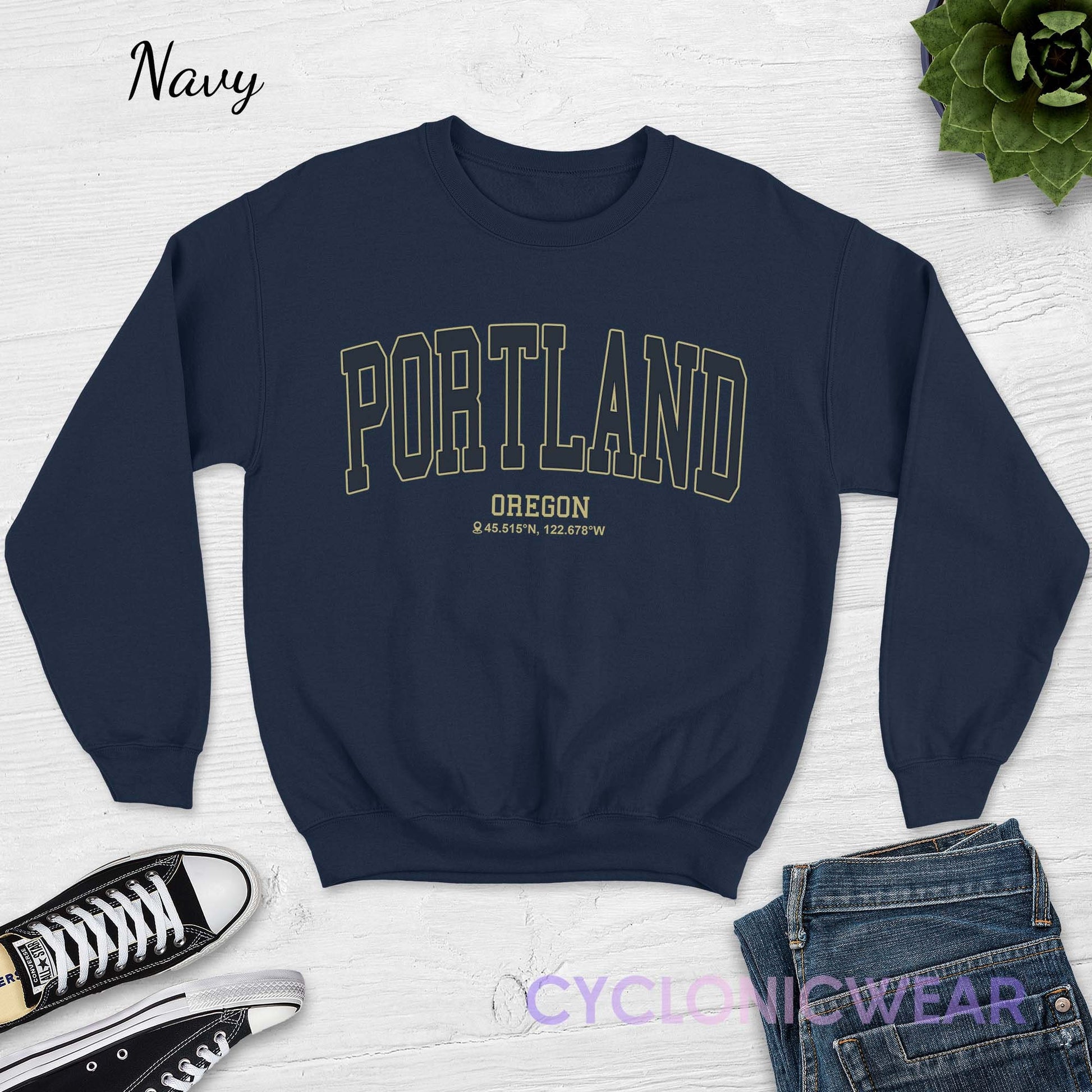 Portland Sweatshirt, Oregon Sweater, Vintage Crewneck, Womens Pullover,  Unisex Long Sleeve, Varsity Hoodie Shirt Men College Clothing Gift -   Canada