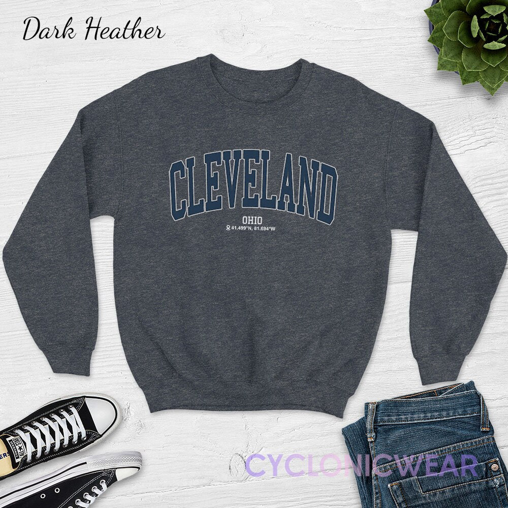 Cleveland Ohio College Crewneck Sweatshirt, OhioVintage Style Retro Sweater, Cleveland Ohio Gift