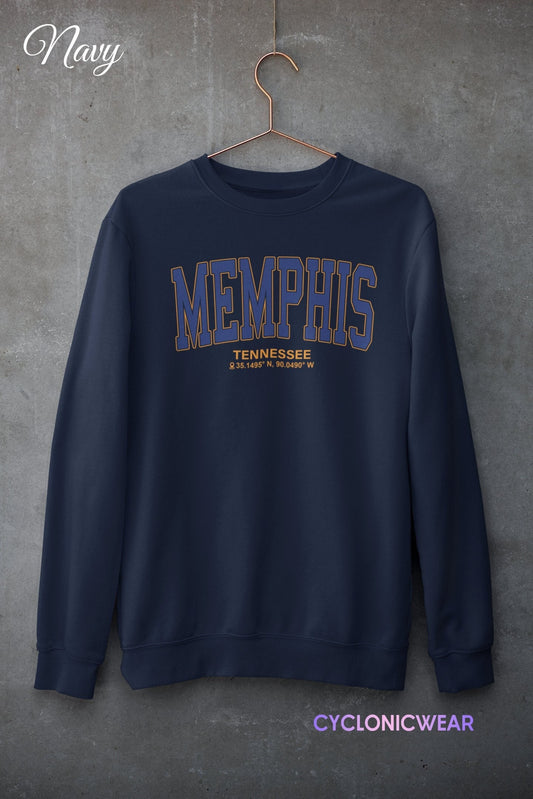 Memphis Tennessee College Sweatshirt, Retro Distressed Sweater, State Sweatshirt, Game Day Sweater