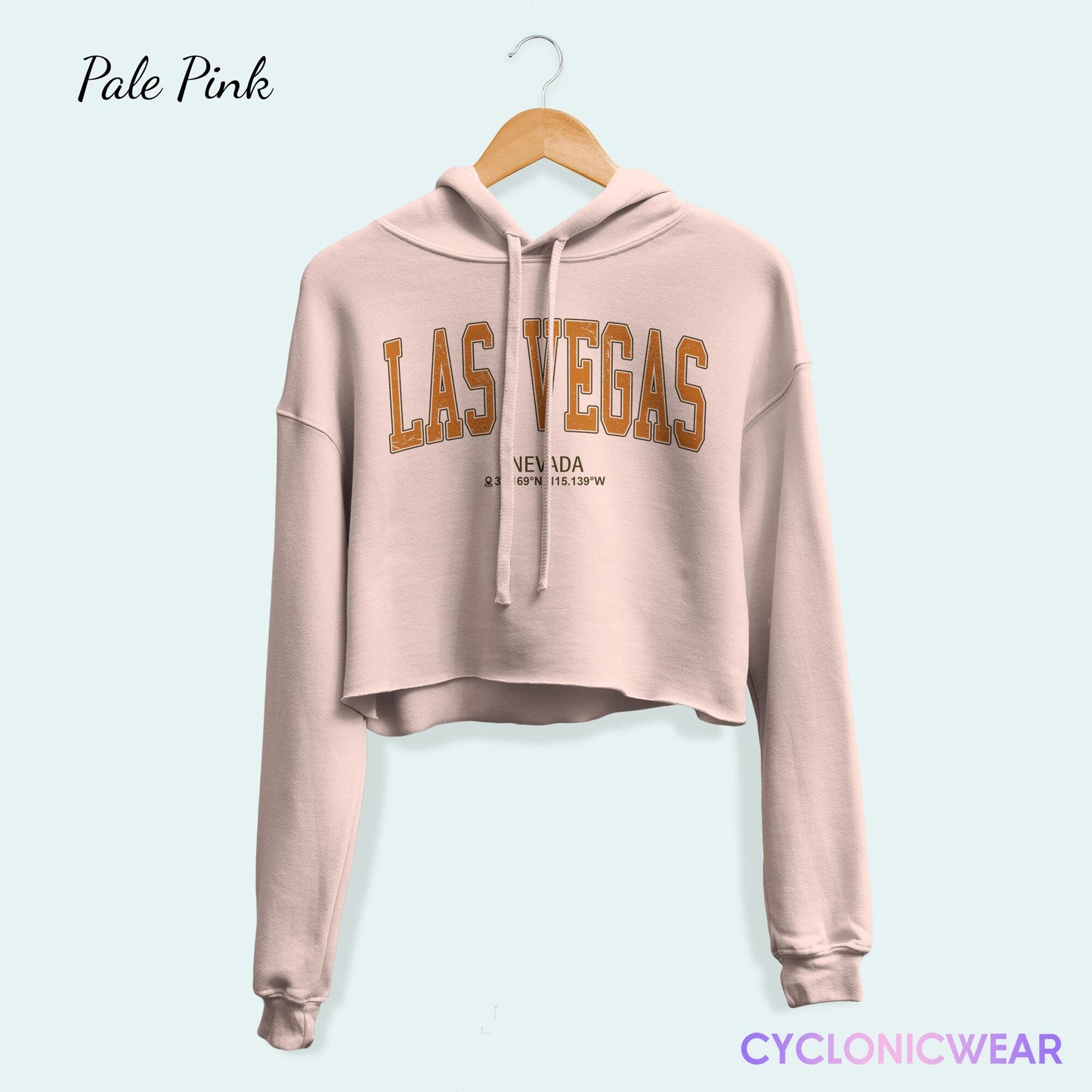 Las Vegas Nevada Crop Hoodie, College Crop Sweatshirt, Las Vegas Vacation Gift, Nevada Student Sweater