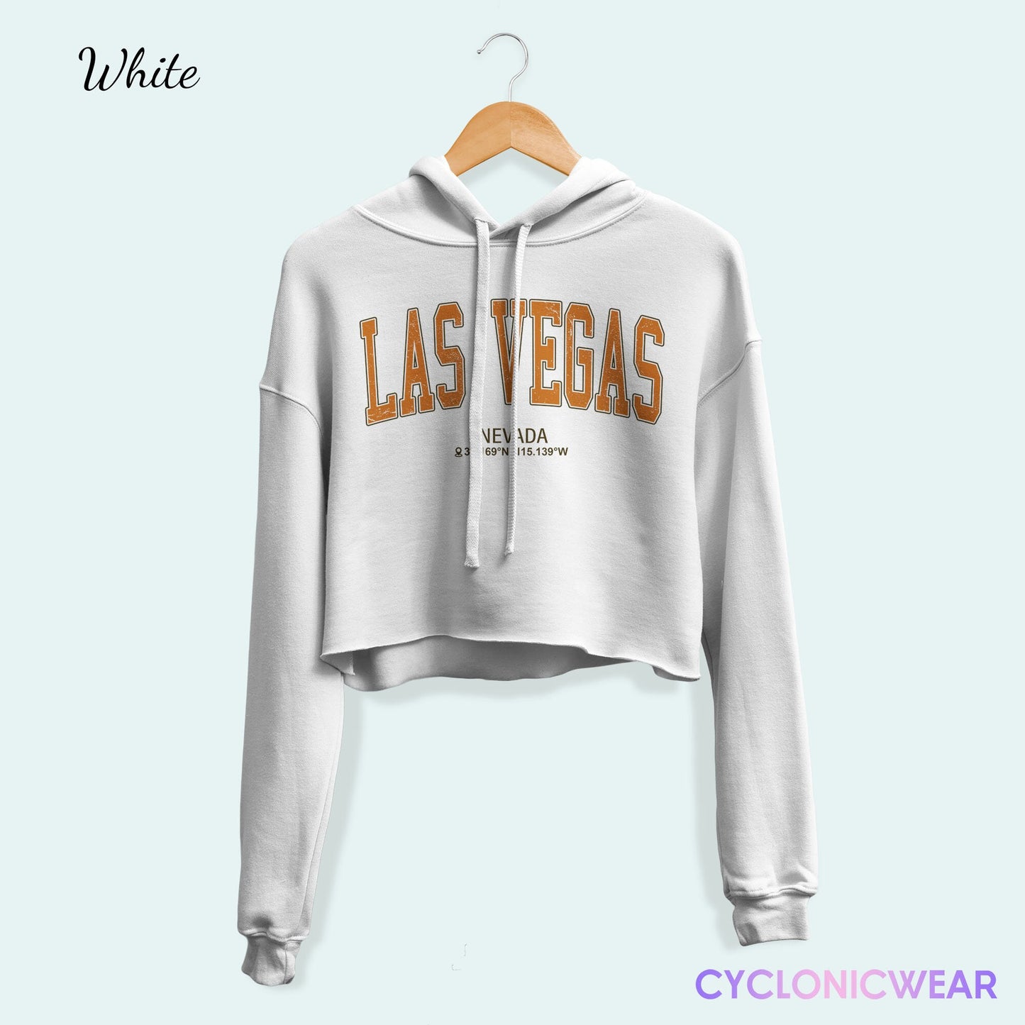 Las Vegas Nevada Crop Hoodie, College Crop Sweatshirt, Las Vegas Vacation Gift, Nevada Student Sweater