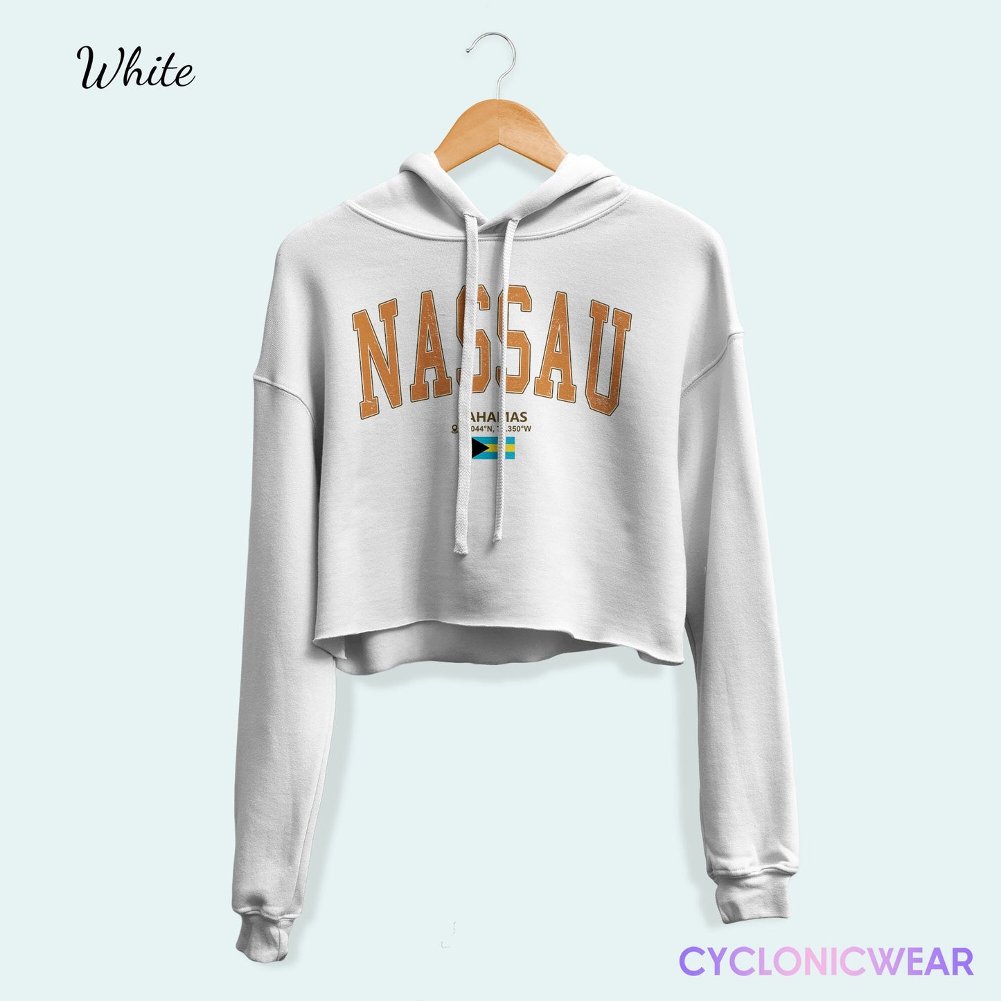 Nassau Bahamas Crop Hoodie, Nassau Vacation Sweatshirt, Bahamas Vacation Gift, Bahamas Student Sweater