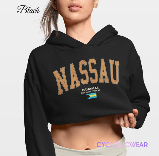 Nassau Bahamas Crop Hoodie, Nassau Vacation Sweatshirt, Bahamas Vacation Gift, Bahamas Student Sweater