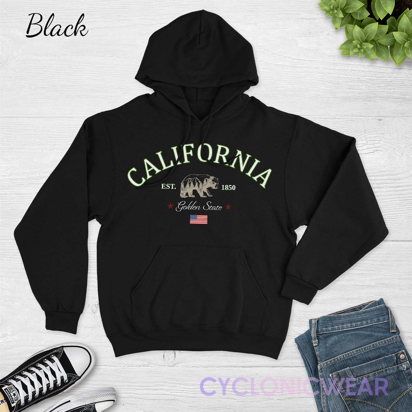 Vintage California State Bear Unisex Hoodie cyclonicwear