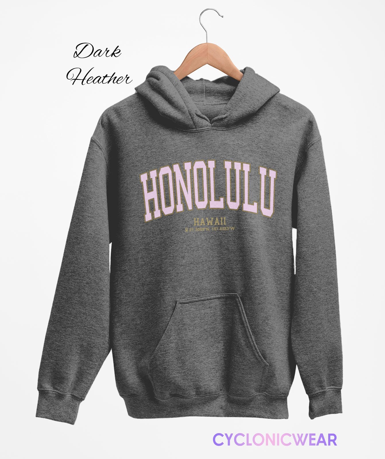 Vintage Honolulu Hawaii GPS Unisex Hoodie – cyclonicwear