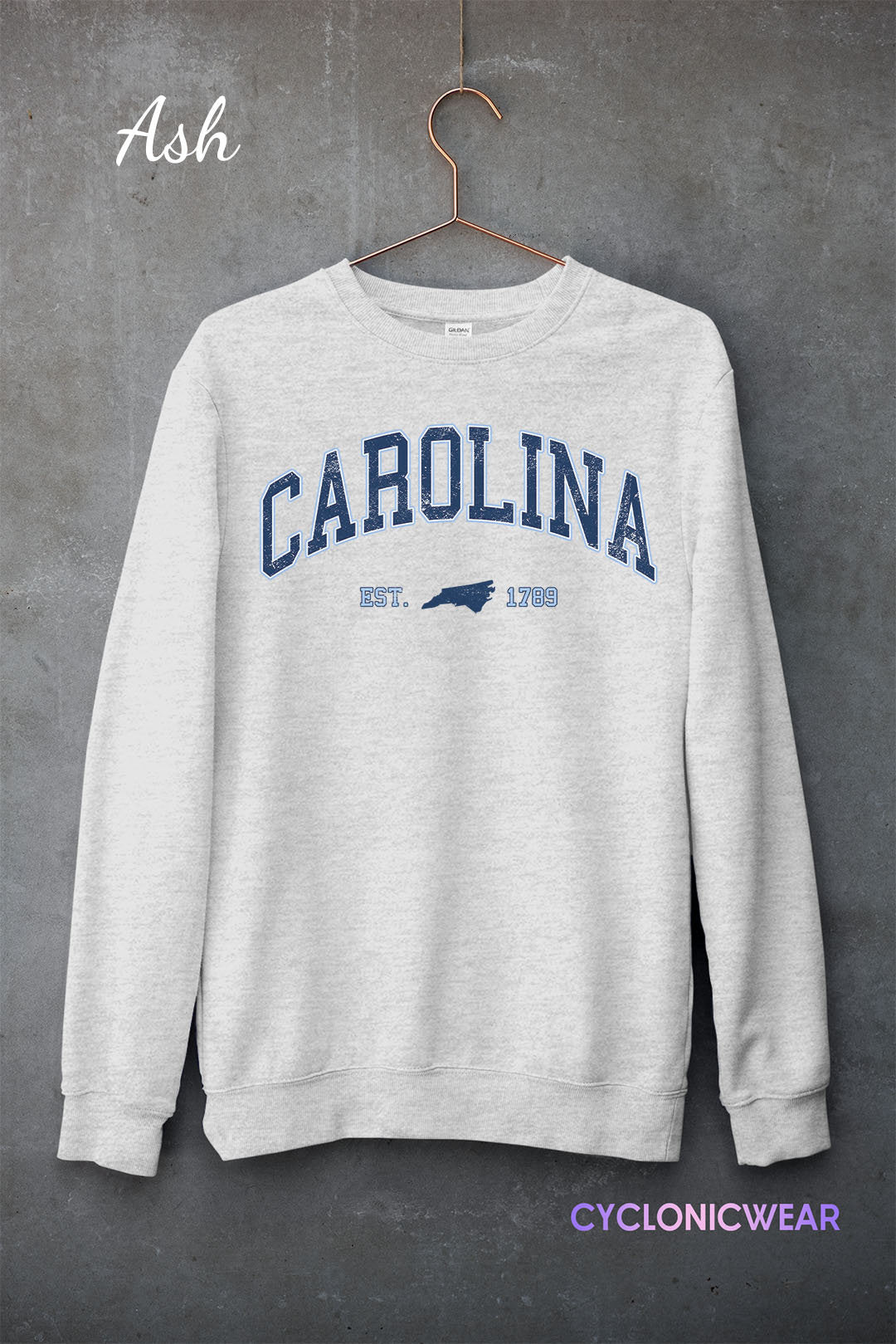 Carolina College Sweatshirt, Vintage Carolina Sweatshirt, Carolina Fan Crewneck, Distressed Carolina Sweatshirt, Carolina Student gift