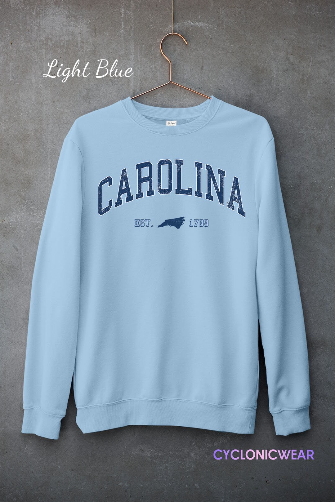 Carolina College Sweatshirt, Vintage Carolina Sweatshirt, Carolina Fan Crewneck, Distressed Carolina Sweatshirt, Carolina Student gift