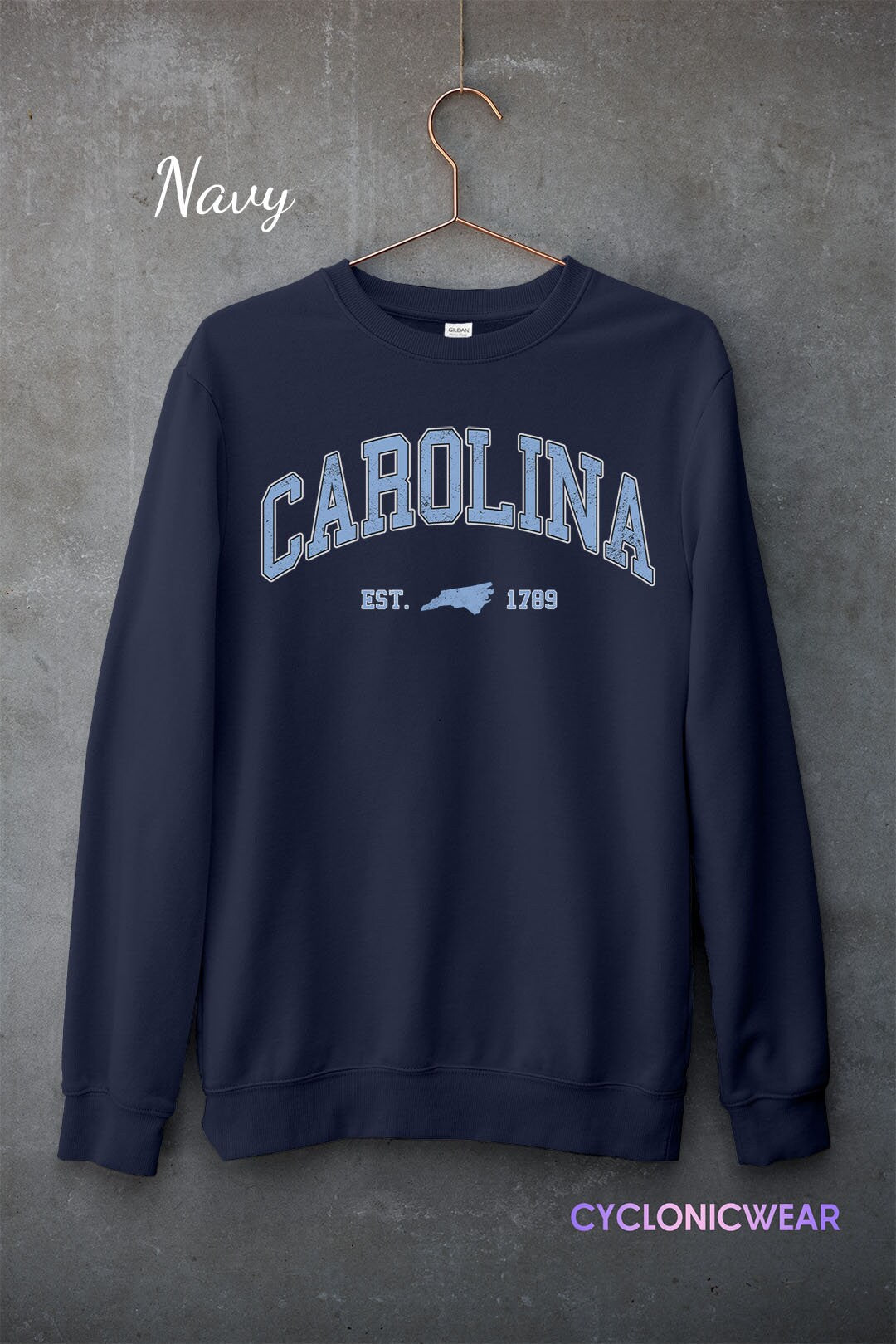 Vintage Style Carolina Unisex Crewneck Sweatshirt Perfect Gift