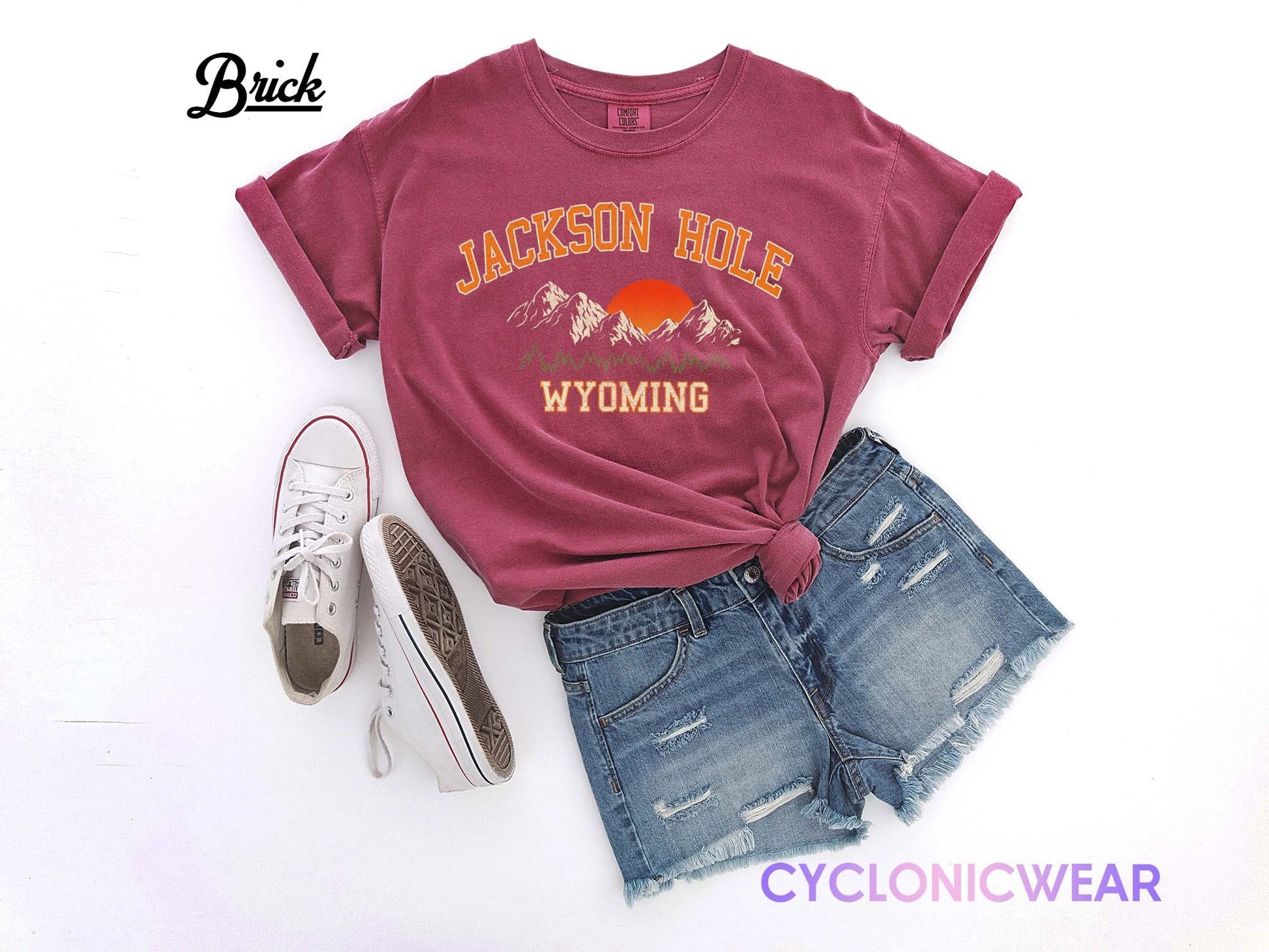 Jackson Hole Comfort Colors Shirt, Vintage Style Shirt, Retro Jackson Hole Tee, Mountain Travel Gift, Jackson Vacation Gift, Summer Shirt
