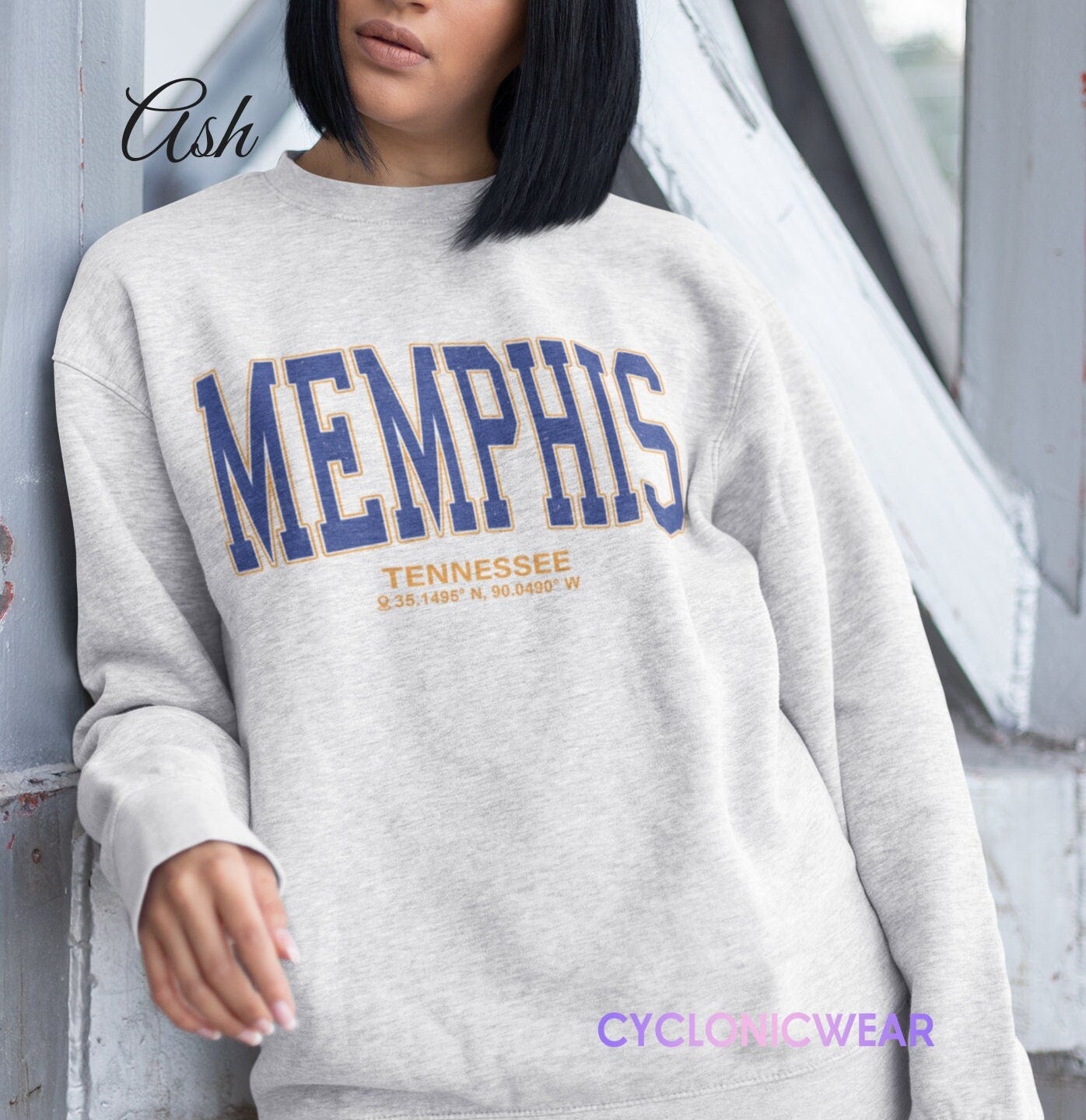 Memphis Tennessee Vintage College Sweatshirt, Retro Distressed