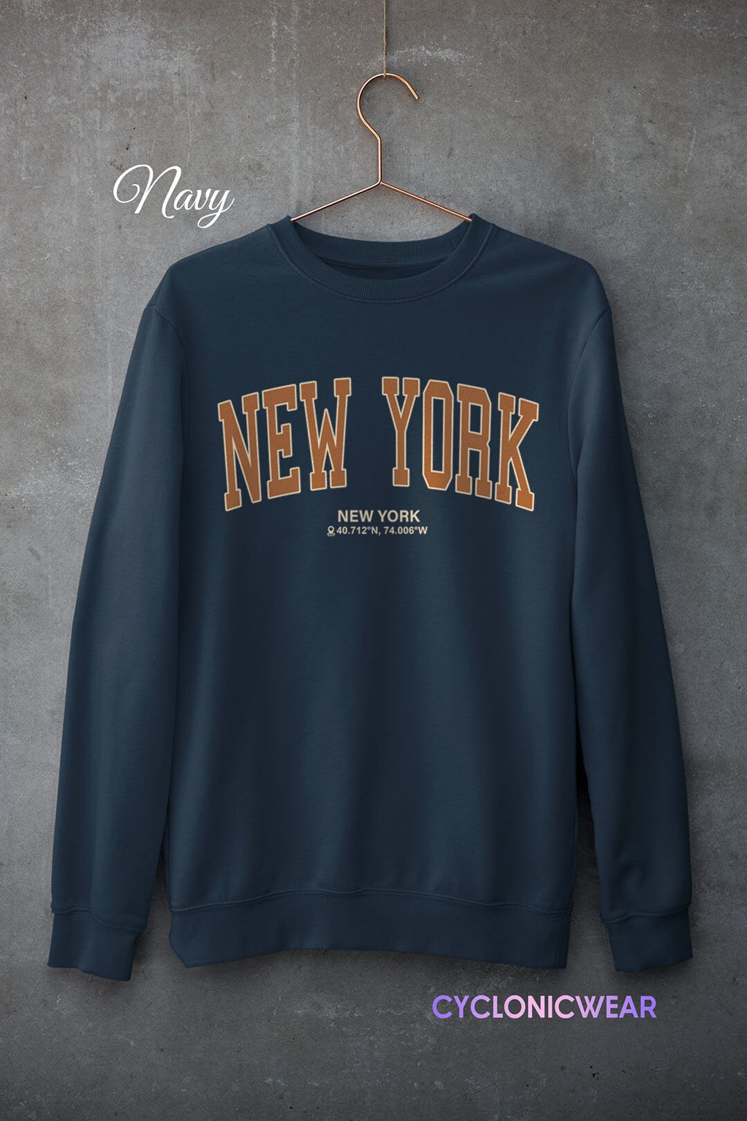 New York College Hoodie, Vintage Style Sweatshirt, New York Fan