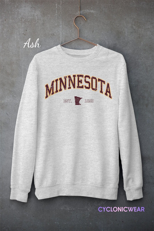 Vintage Minnesota Sweatshirt, Minnesota Unisex Sweater, Minnesota Sports Sweatshirt, Minnesota Travel Gift, University Student Gift