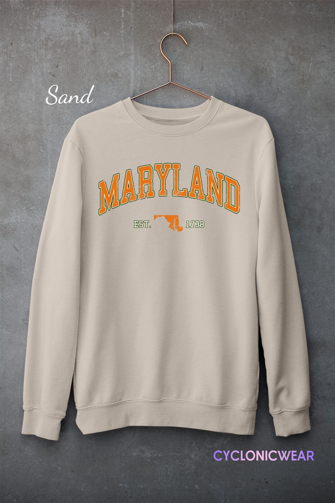 Vintage Maryland Sweatshirt, Maryland College Sweater, University Student Sweater, USA Travel Gift, Sports Fan, Maryland Unisex Sweater