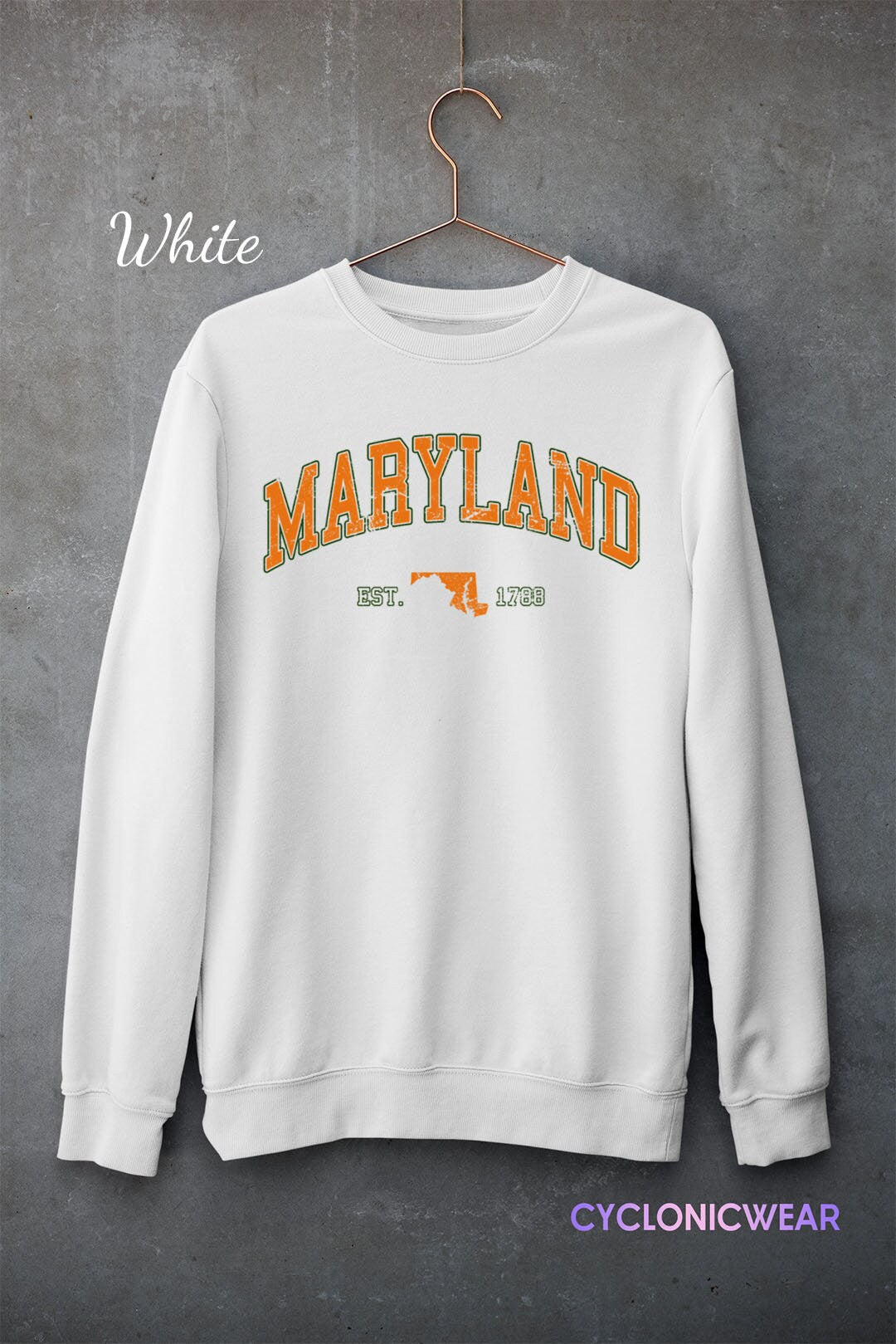 Vintage Maryland Sweatshirt, Maryland College Sweater, University Student Sweater, USA Travel Gift, Sports Fan, Maryland Unisex Sweater