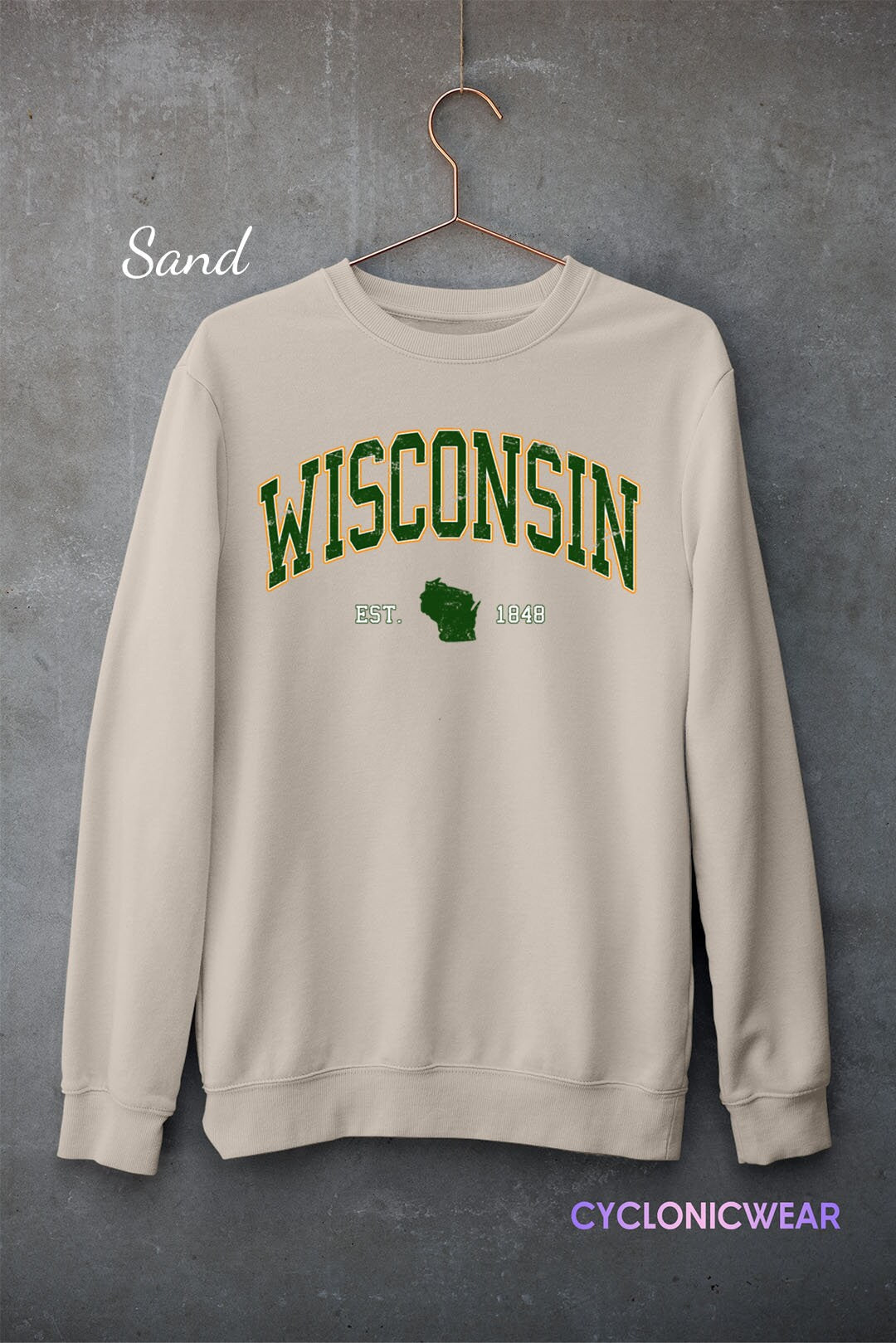 Vintage Wisconsin Sweatshirt, Wisconsin Unisex Sweater, Wisconsin Sports Sweatshirt, Wisconsin  Travel Gift, University Student Gift