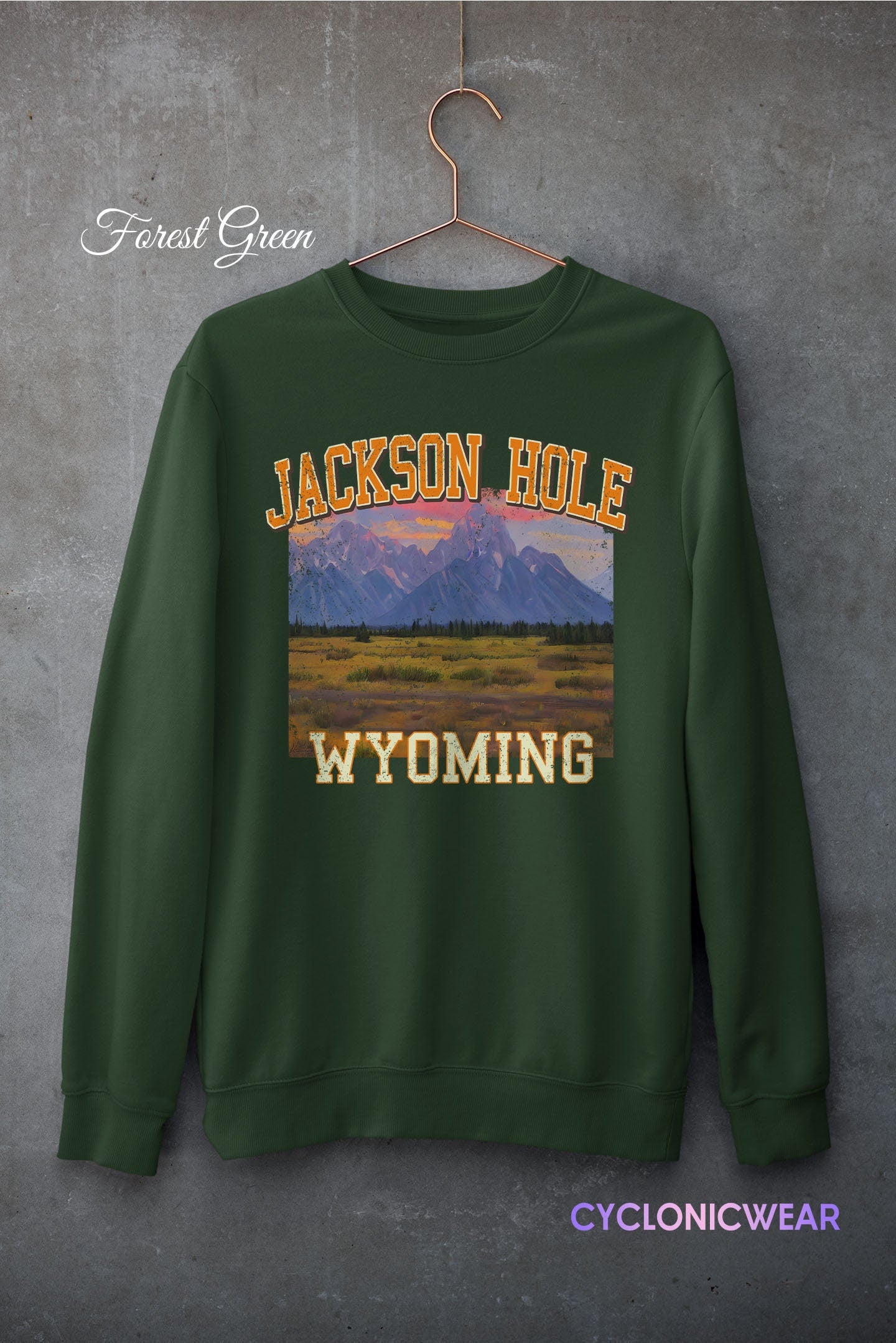 Vintage Jackson Hole Wyoming Unisex Sweatshirt Gift for Him Mom Her USA Skiing Wyoming Travel Camping Vacation Crewneck Sweatshirt