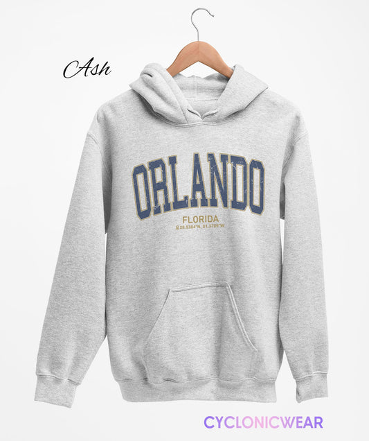 Vintage Orlando Florida Hoodie, Orlando Vacation Family Travel Gift,  Orlando University Student Sweatshirt, Orlando Sports Fan Gift