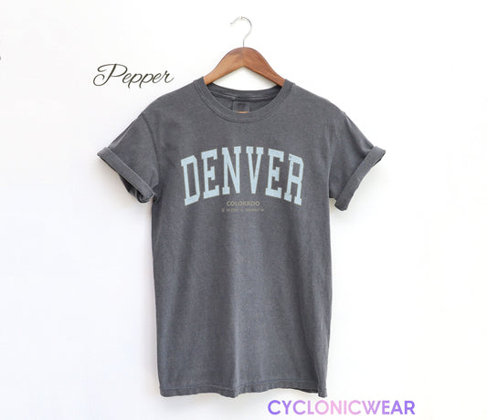 Vintage Denver Colorado Comfort Colors Shirt Travel Gift For Him Her Denver Sports Fan Tee Colorado University Unisex T-Shirt